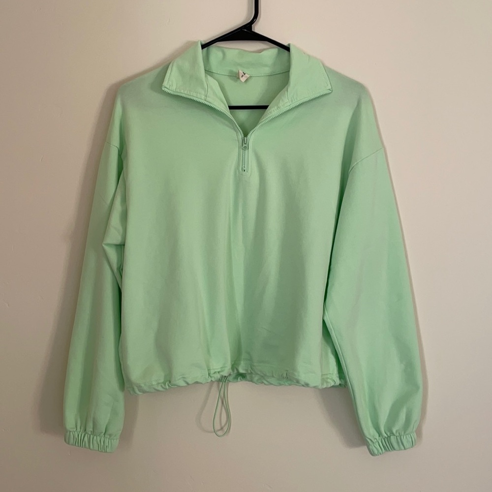 Dolls Kill Neon Green Quarter Zip - Picture 2 of 8